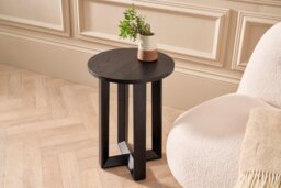 Rackhams Round Side Tables - Natural Black Oak - thumbnail 4