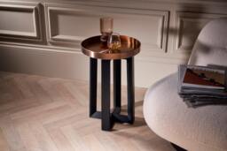 Rackhams Round Side Tables - Natural Black Oak - thumbnail 6