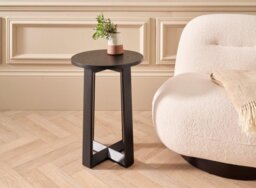 Rackhams Round Side Tables - Natural Black Oak - thumbnail 3