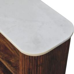 Rackhams Solid Wood Beaumont Marble Shoe Bench, 2 Shelves, Brown - thumbnail 6