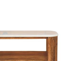 Rackhams Solid Wood Beaumont Marble Shoe Bench, 2 Shelves, Brown - thumbnail 5