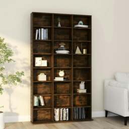 Rackhams CD Cabinet Smoked Oak 102x23x177.5 cm Engineered Wood - Brown - Engineered wood