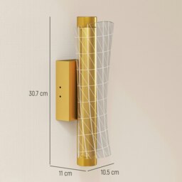 Rackhams Led Wall Lamp 2 Pack, Modern Indoor Geometric Wall Light, Gold Tone - Metal, Acrylic - Gold Tone - Wall Lamp - thumbnail 6