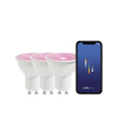 Rackhams Smart GU10 - 3-pack - PAR16 Colour - 2200-6500 Kelvin - 380 Lumen - Light Bulb - Clear - Clear - Plastic - 1