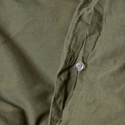 Rackhams Khaki Green European Size Linen Duvet Cover Set - 150 x 200 cm - thumbnail 4