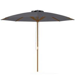 Rackhams Wooden Garden Parasol with Rope Pulley Mechanism - Dark Grey - Dark Grey - 300cm x 300cm x 250cm - thumbnail 2