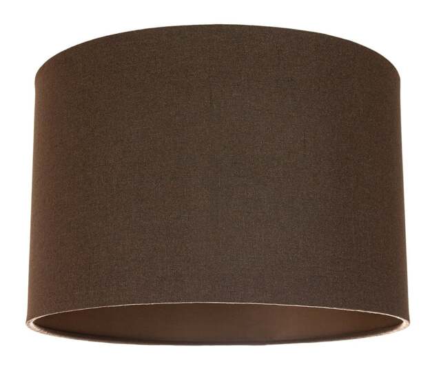 Rackhams Contemporary and Sleek Brown Textured Linen Fabric Drum Lamp Shade 60w Maximum - image 1