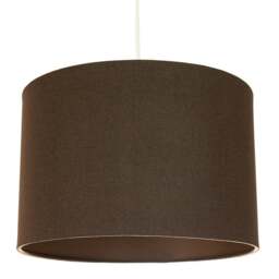 Rackhams Contemporary and Sleek Brown Textured Linen Fabric Drum Lamp Shade 60w Maximum - thumbnail 2