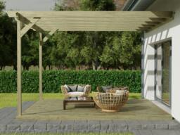Rackhams Wall Mounted Pergola and Decking Kit Champion Design - Rustic Brown - 4.8m x 4.8m - thumbnail 5