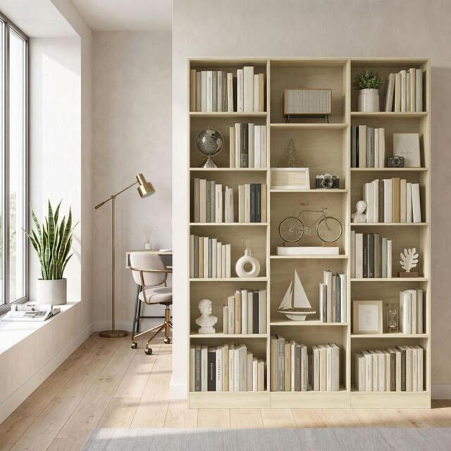 Rackhams Bookcase Freestanding Open Storage Shelf with 17 Compartments - 23.6 - image 1