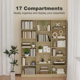 Rackhams Bookcase Freestanding Open Storage Shelf with 17 Compartments - 23.6 - thumbnail 4