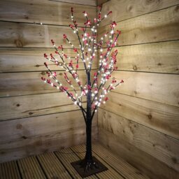 Rackhams 90cm 3ft Christmas Lit Black Twig Tree Red Berry 240 Warm White LED - thumbnail 6