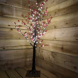 Rackhams 90cm 3ft Christmas Lit Black Twig Tree Red Berry 240 Warm White LED - thumbnail 5