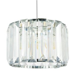 Rackhams Contemporary Easy Fit Chrome Pendant Shade with Clear Acrylic Rectangular Rods - thumbnail 2