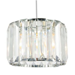 Rackhams Contemporary Easy Fit Chrome Pendant Shade with Clear Acrylic Rectangular Rods