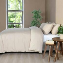 Rackhams Everyday Luxury Cotton Duvet Cover Set - Warm Pebble - Single - Warm Pebble - Cotton - thumbnail 2