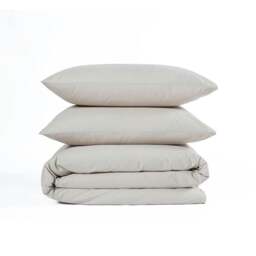 Rackhams Everyday Luxury Cotton Duvet Cover Set - Warm Pebble - Single - Warm Pebble - Cotton - thumbnail 6