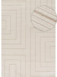 Rackhams Carmel Cream-Beige Geometric Rug - 6040 - 120X170 cm - thumbnail 1
