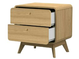 Rackhams Cassie Nightstand 2 Drawers Oak Oak 51x39x53cm - Brown - thumbnail 4