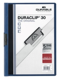 Rackhams DURACLIP 30 Sheet Document Clip File Folder - 25 Pack - A4 Dark Blue - thumbnail 1