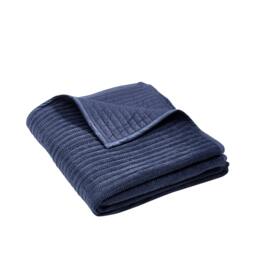 Rackhams Velvet Pinsonic Quilted Bedspread Navy Blue - 220 x 220 cm - Navy Blue - thumbnail 4