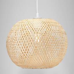 Rackhams Eco Friendly Modern Spherical Cage Design Bamboo Strapping Pendant Lamp Shade - thumbnail 6