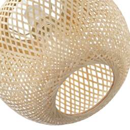 Rackhams Eco Friendly Modern Spherical Cage Design Bamboo Strapping Pendant Lamp Shade - thumbnail 3
