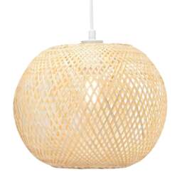 Rackhams Eco Friendly Modern Spherical Cage Design Bamboo Strapping Pendant Lamp Shade - thumbnail 2