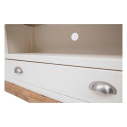 Rackhams Tropea Off White 1 Drawer TV Cabinet Chrome Cup Handle - Off White - thumbnail 5