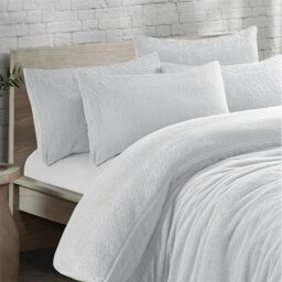 Rackhams Teddy Bear Fleece Duvet Cover Set Bedding Warm - White - Super King - thumbnail 2