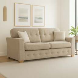 Rackhams Hartley Fullback Tufted 3 Piece Sofa Suite - Grey - thumbnail 2
