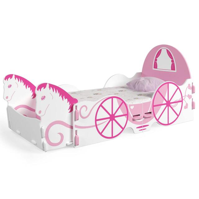 Rackhams Princess Carriage Toddler Bed, White - Toddler - image 1