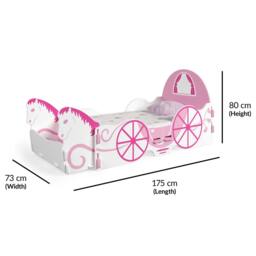 Rackhams Princess Carriage Toddler Bed, White - Toddler - thumbnail 4