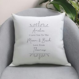 Rackhams Personalised Grey Floral Cushion - thumbnail 4