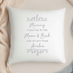 Rackhams Personalised Grey Floral Cushion - thumbnail 2