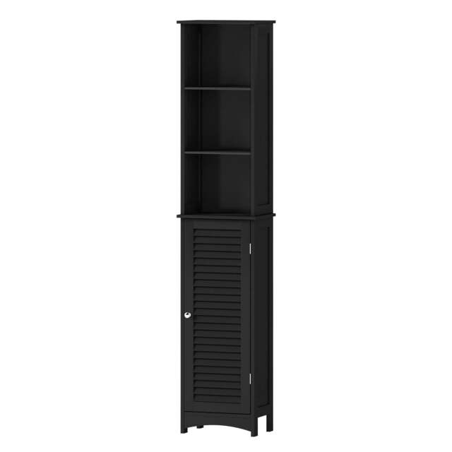 Rackhams Tall Bathroom Cabinet Freestanding Slim Bathroom Storage Cupboard Unit - image 1