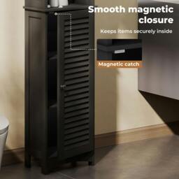 Rackhams Tall Bathroom Cabinet Freestanding Slim Bathroom Storage Cupboard Unit - thumbnail 6