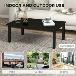 Rackhams Aluminium Outdoor Coffee Table Patio Table, Black - thumbnail 5