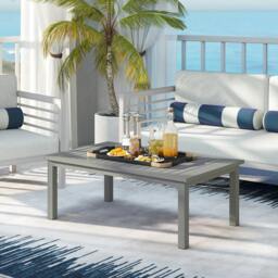 Rackhams Aluminium Outdoor Coffee Table Patio Table, Black