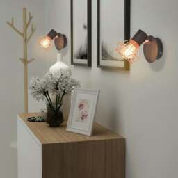 Rackhams Wall Lamps 2 pcs with 2 LED Filament Bulbs 8 W - Metal base + iron wire lampshade - thumbnail 3
