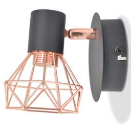 Rackhams Wall Lamps 2 pcs with 2 LED Filament Bulbs 8 W - Metal base + iron wire lampshade - thumbnail 6