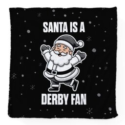Rackhams Santa is a Derby Football  Fan - Luxury Fleece Blanket 150cm X 150cm
