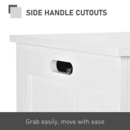 Rackhams Lift Top Storage Chest Toy Box Organizer with Lid and Safety Hinges for Bedroom Entryway Living Room - White - thumbnail 5