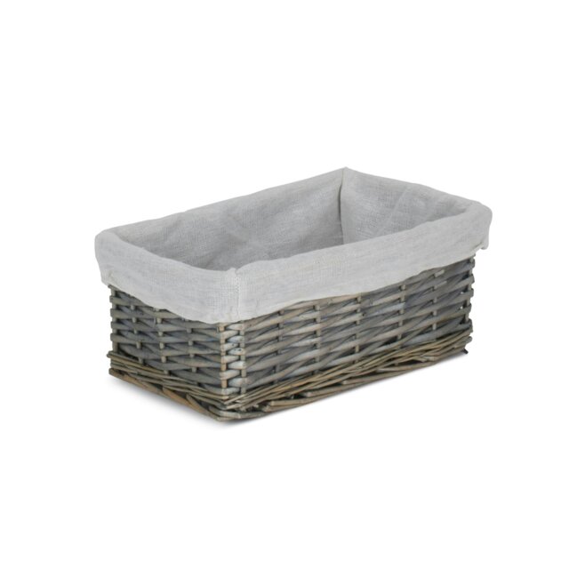 Rackhams Antique Wash Wicker Storage Basket with Lining - Small