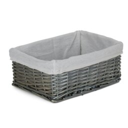 Rackhams Antique Wash Wicker Storage Basket with Lining - Small - thumbnail 4