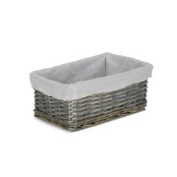 Rackhams Antique Wash Wicker Storage Basket with Lining - Small - thumbnail 1