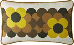 Rackhams Retro Flower Stripe Dune Filled Cushion 30x50cm - Light Brown - thumbnail 2