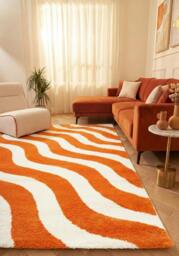 Rackhams Joli Wave Orange & White Rug - 200X290 cm - thumbnail 2