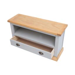 Rackhams Bomporto Light Grey 1 Drawer TV Cabinet Brass Cup Handle - Light Grey - thumbnail 4