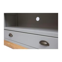 Rackhams Bomporto Light Grey 1 Drawer TV Cabinet Brass Cup Handle - Light Grey - thumbnail 5